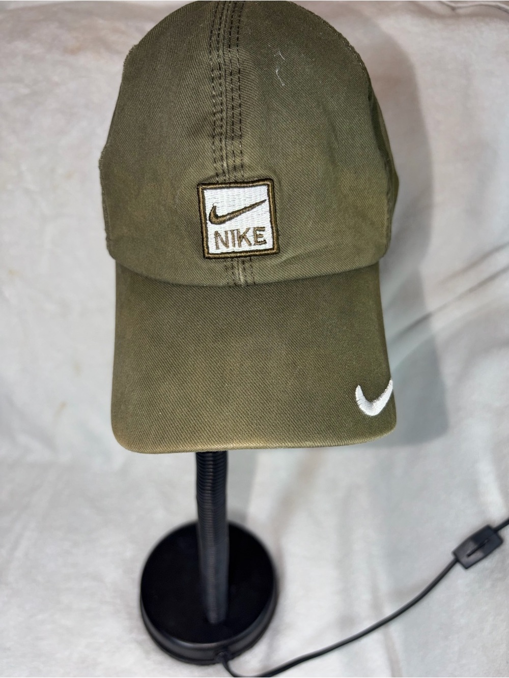 Nike Olive Green Baseball Cap with White Swoosh